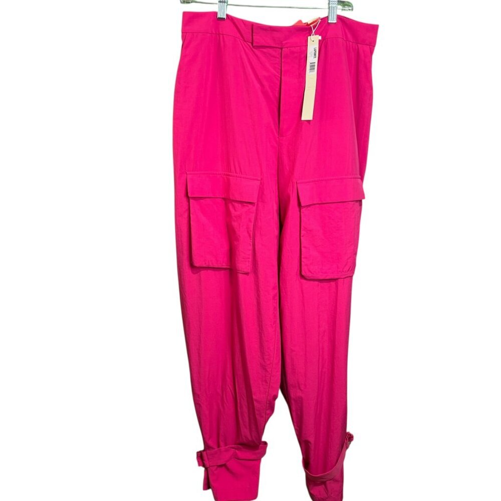 LAPOINTE cerise pink cargo pant. Nylon made in USA Size:14. Plus Size